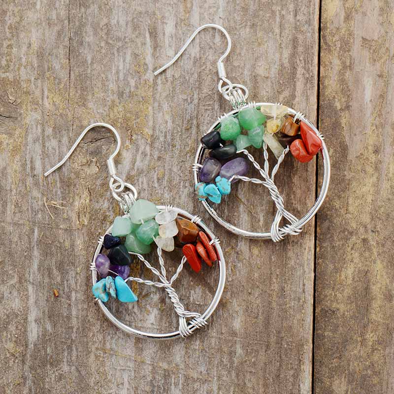 7 Color Chakra Drop Earrings