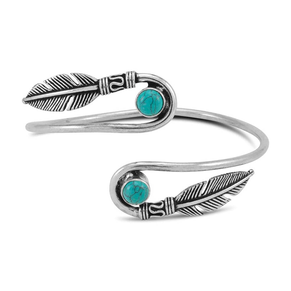 Boho Feather Natural Stones Bracelet