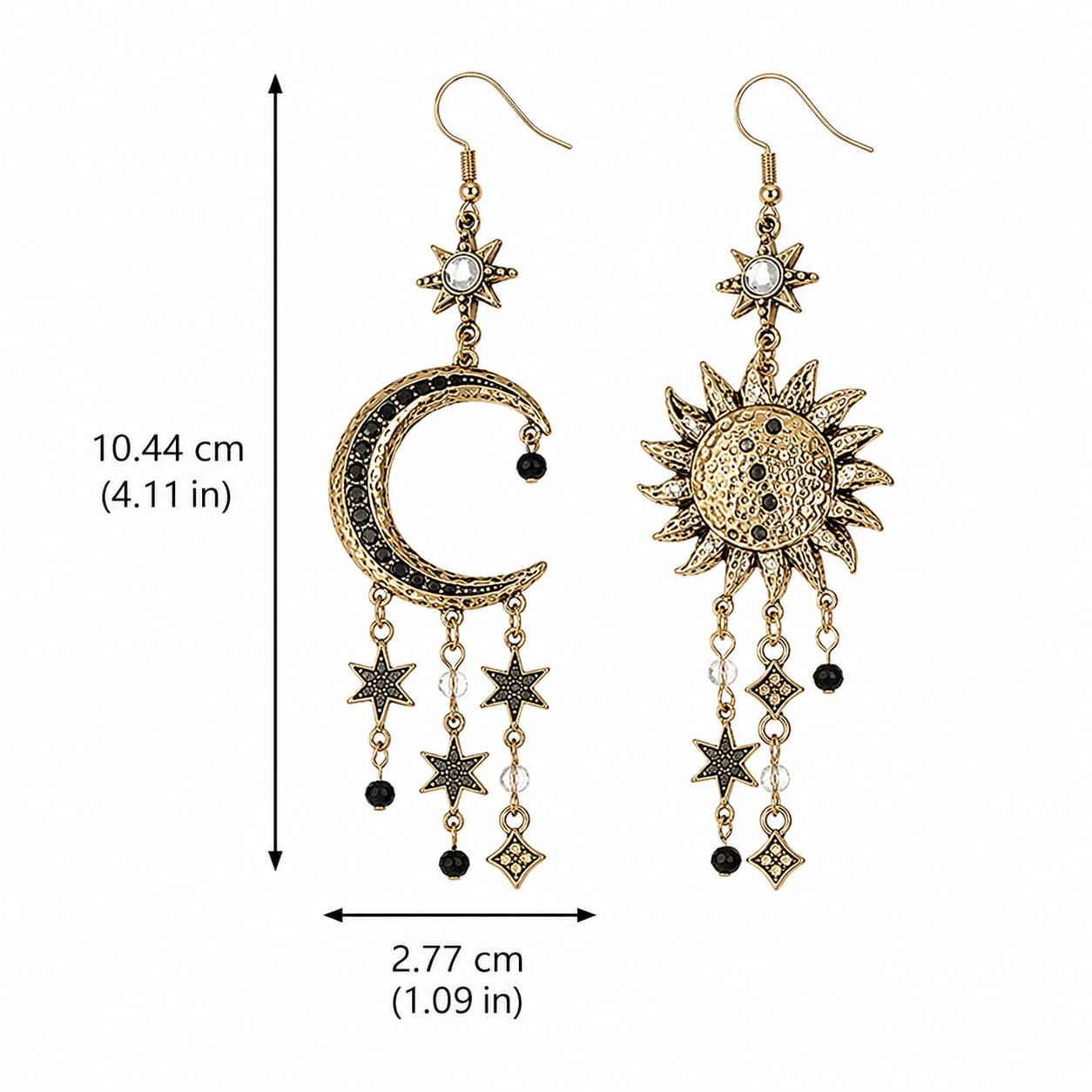 Moon Earrings Sun and Moon Earrings for Women Gold Star Celestial Witchy Earring Dangle Renaissance Star Sun Moons Magic Jewelry Accessories Trendy Jewelry Gifts