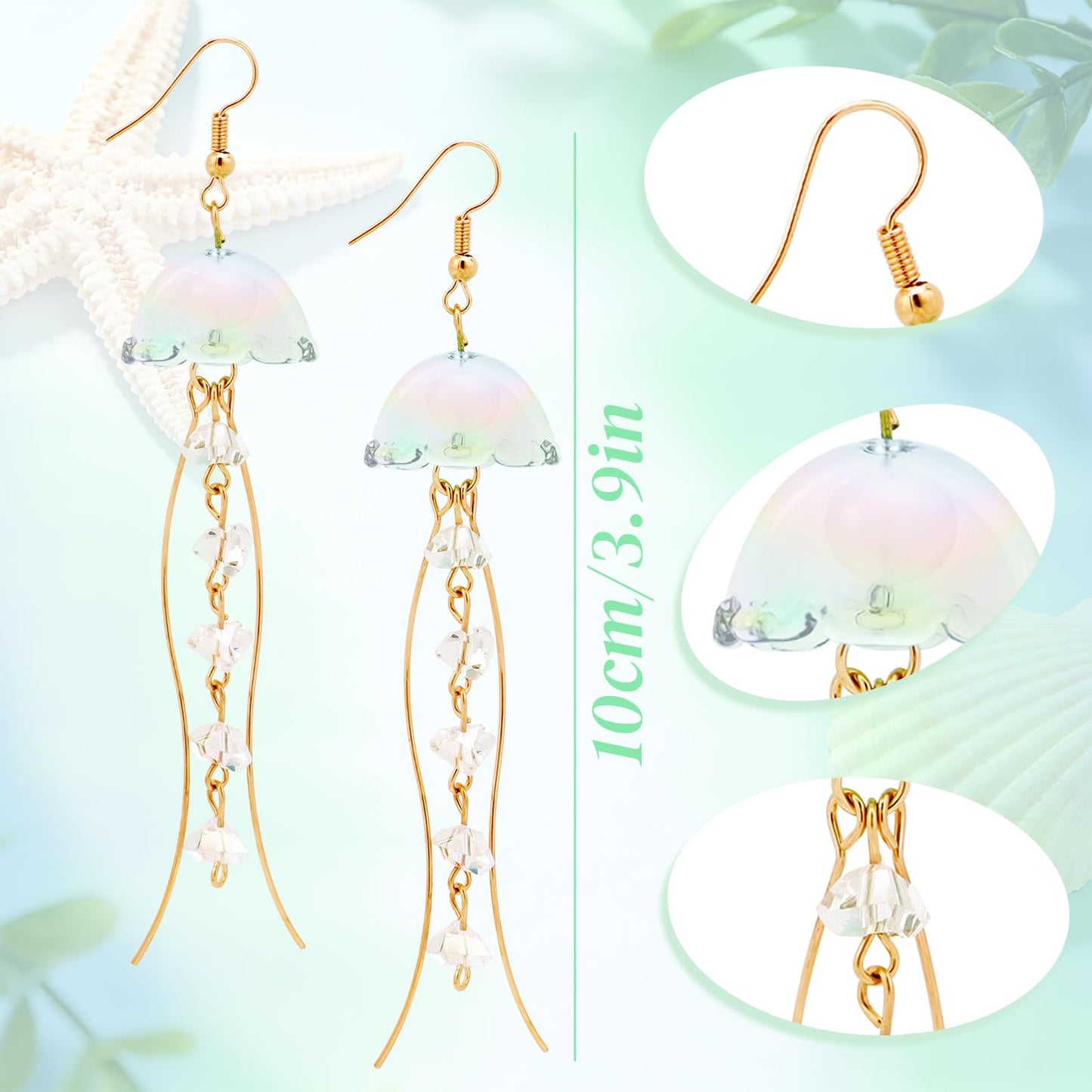 Jellyfish Dangle Drop Earrings for Women,Charm Beach Earrings,Hawaiian Vacation Music Festival Club Accessories, Birthday Anniversary Holiday Gifts for Women Sisters Friends Her