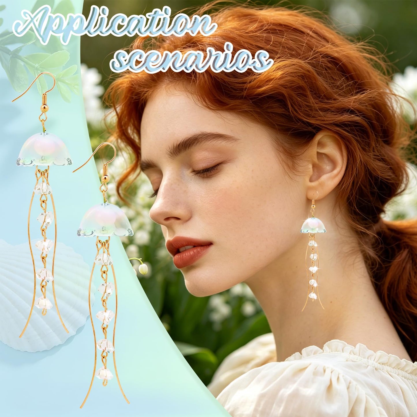 Jellyfish Dangle Drop Earrings for Women,Charm Beach Earrings,Hawaiian Vacation Music Festival Club Accessories, Birthday Anniversary Holiday Gifts for Women Sisters Friends Her