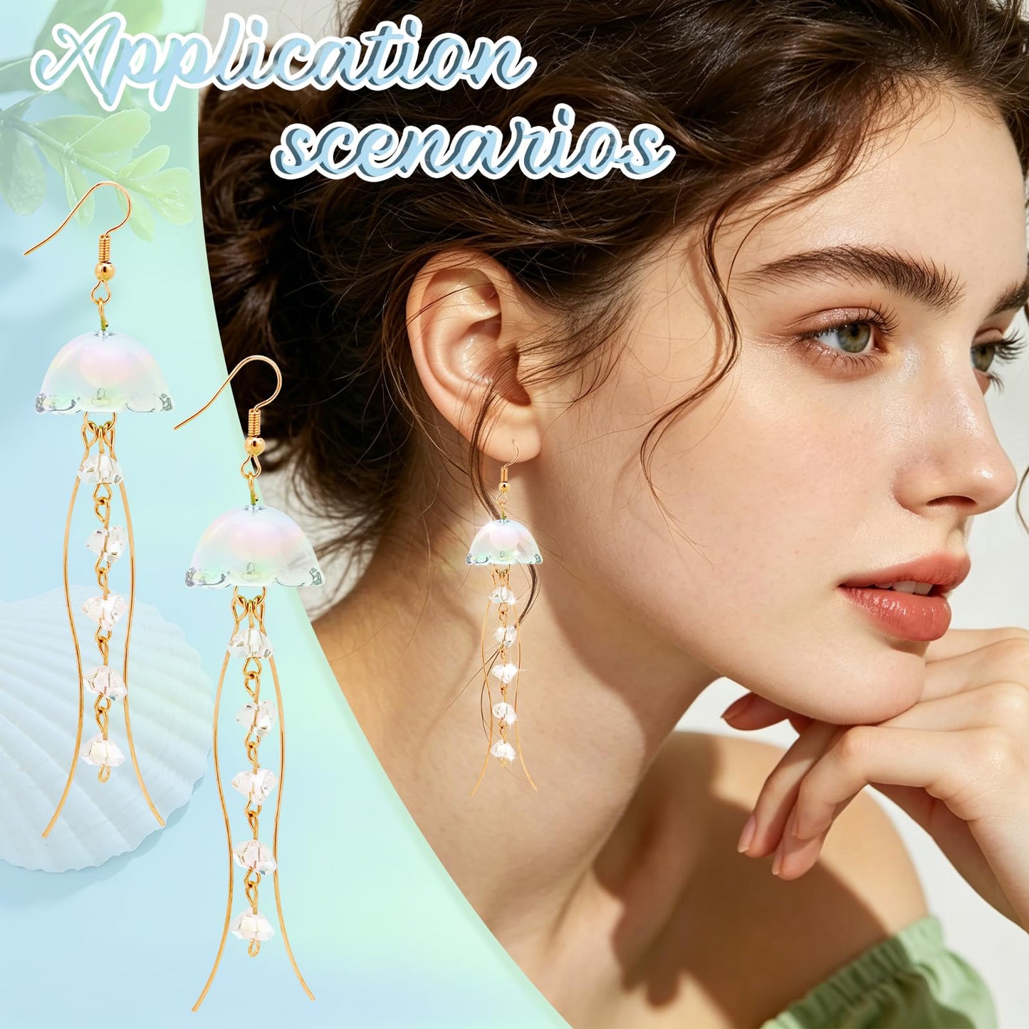 Jellyfish Dangle Drop Earrings for Women,Charm Beach Earrings,Hawaiian Vacation Music Festival Club Accessories, Birthday Anniversary Holiday Gifts for Women Sisters Friends Her