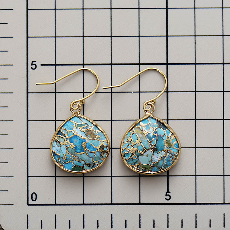 Teardrop Turquoise Art Deco Earrings