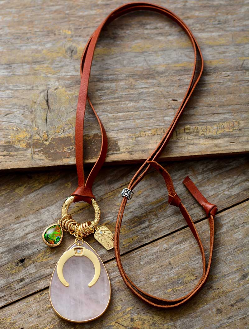 Boho Teardrop Pendant Necklace