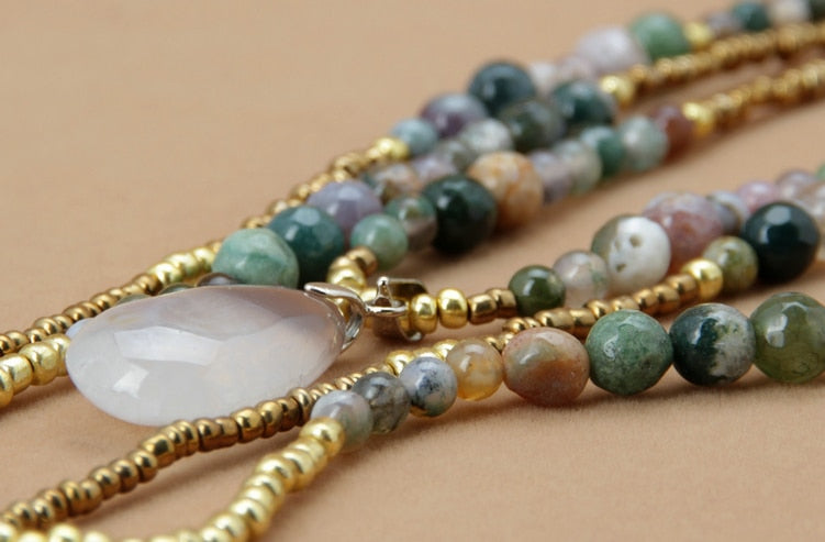 Natural India Onyx with Seed Beads