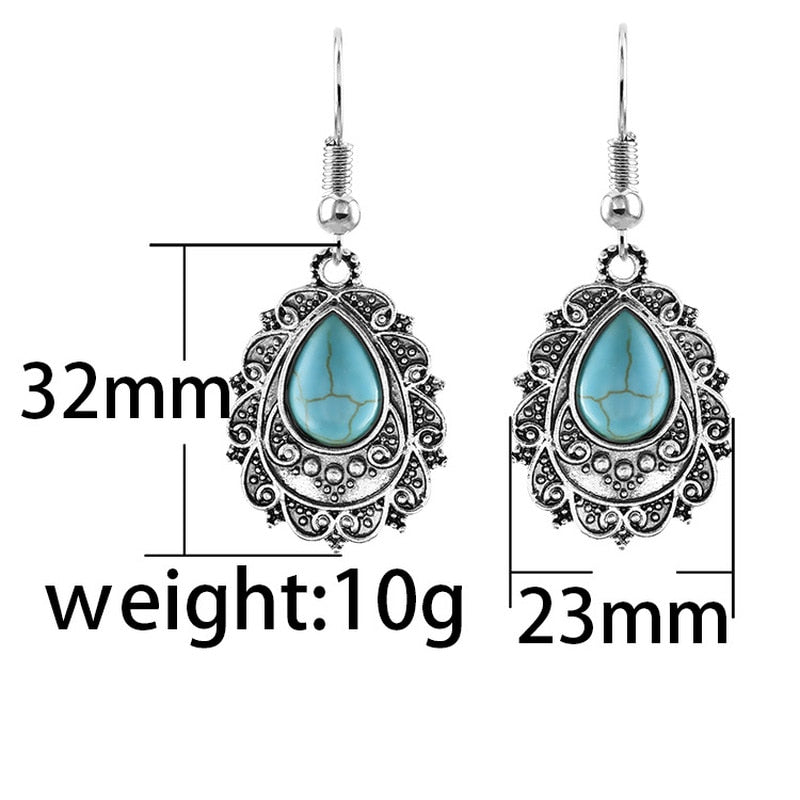 Turquoise Lace Pendant Earrings