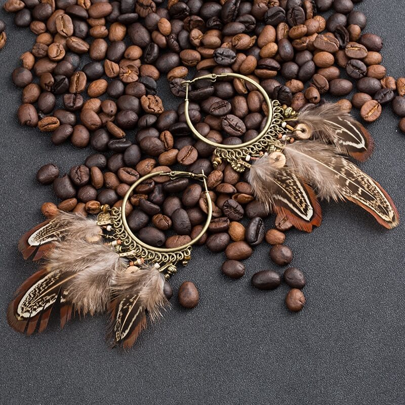 feather tassel earrings