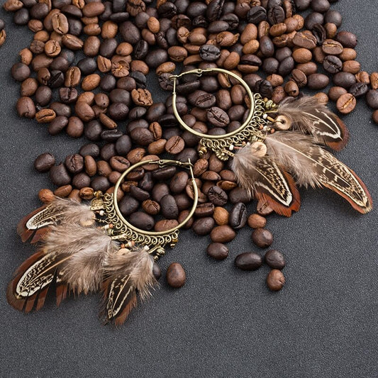 feather tassel earrings