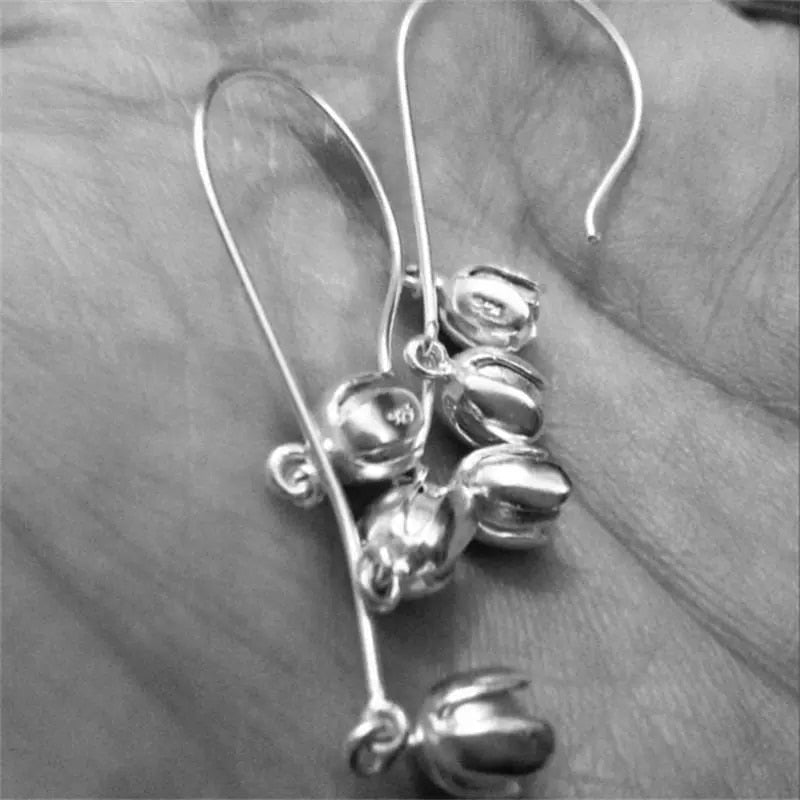 Bohemia Silver Color Hyacinth Flower Earrings