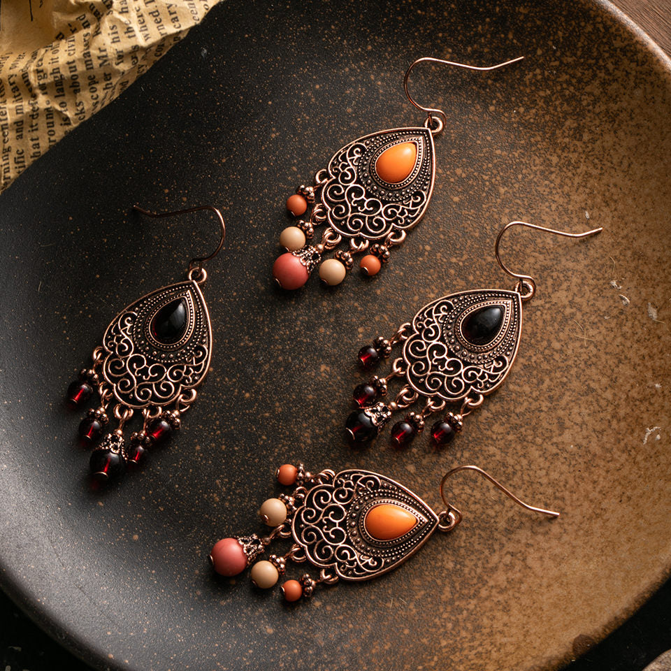 Rose Golden Dangling Hanging Earrings