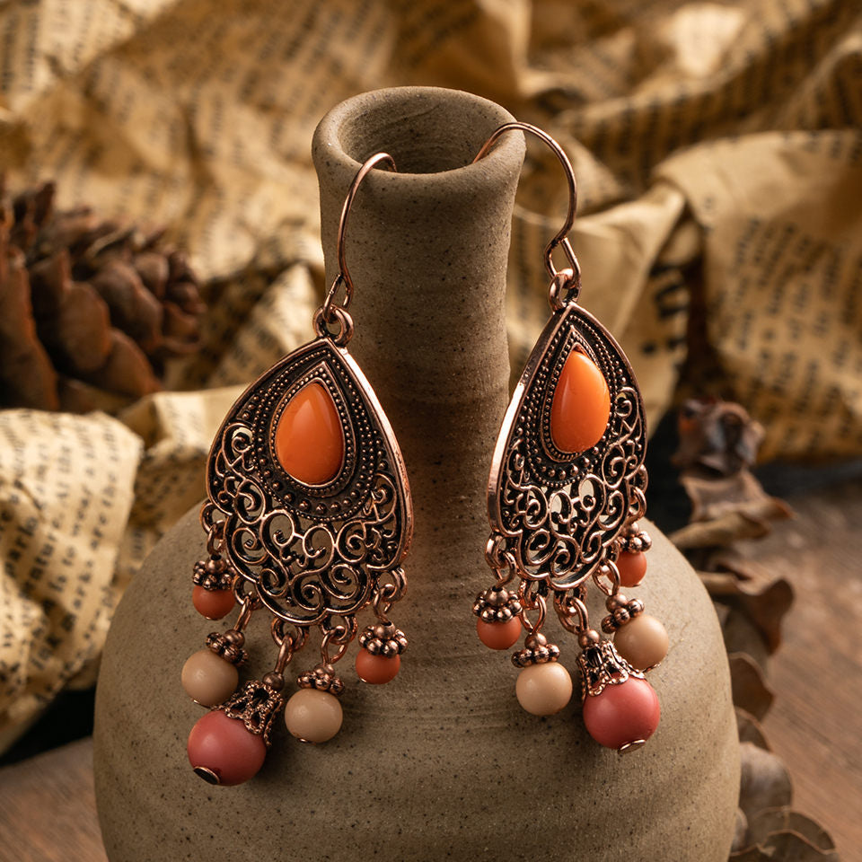 Rose Golden Dangling Hanging Earrings