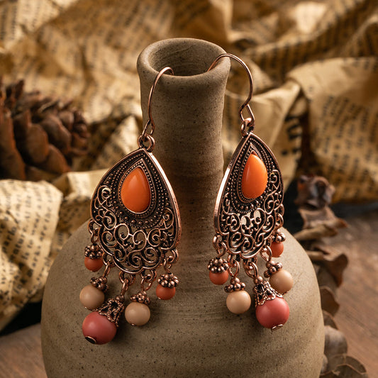 Rose Golden Dangling Hanging Earrings