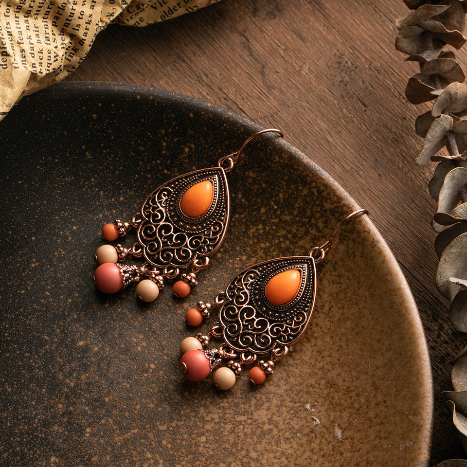 Rose Golden Dangling Hanging Earrings