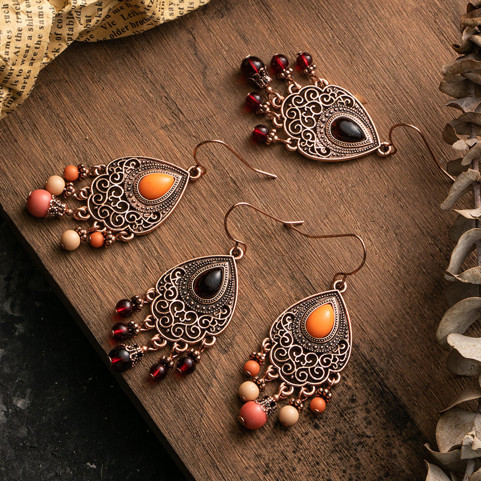 Rose Golden Dangling Hanging Earrings