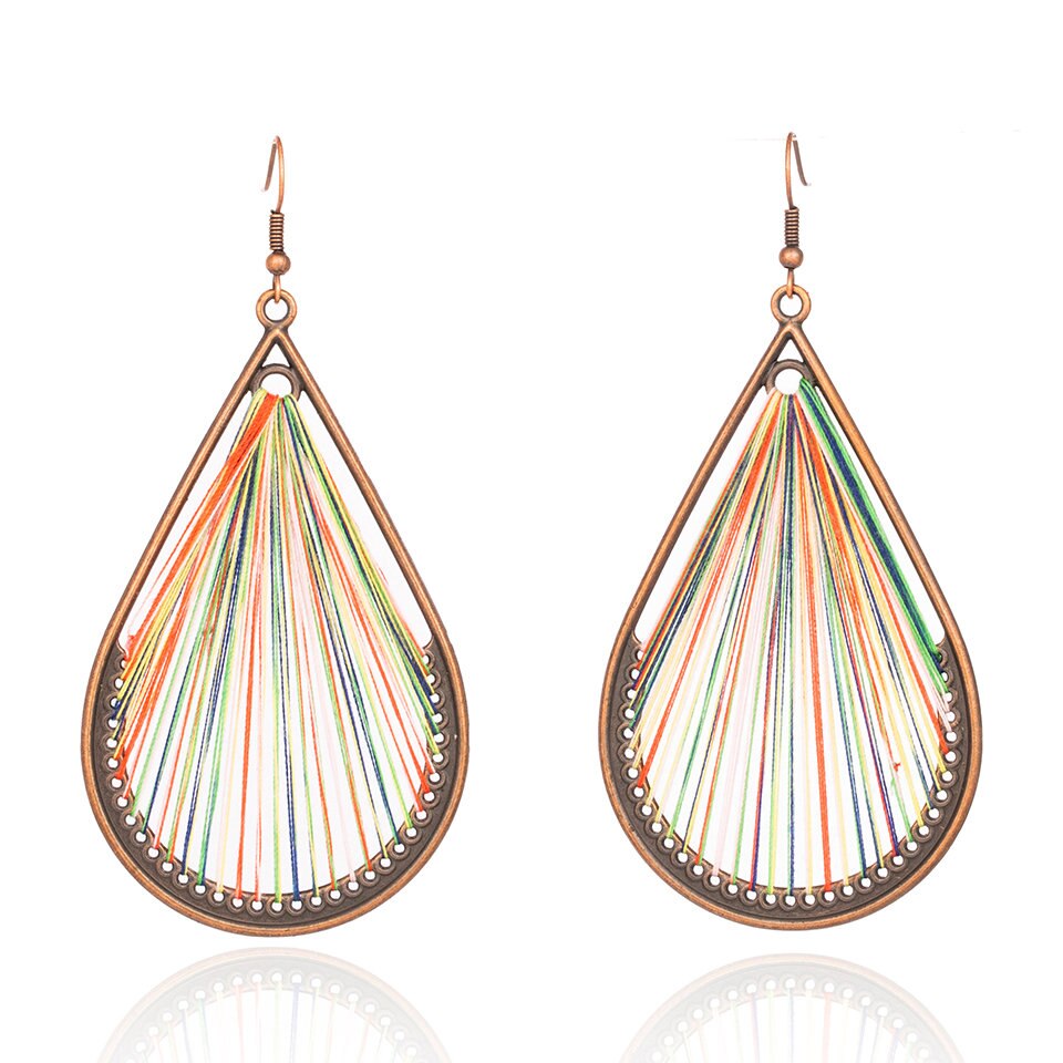 Gorgeous Boho Ethnic Thread Drop Earrings