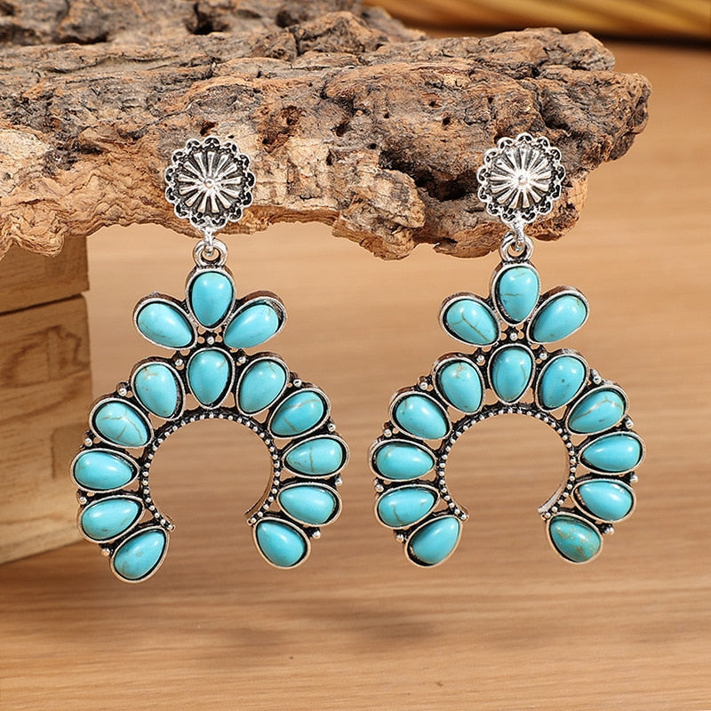Natural Turquoise Stone Turquoise Earrings