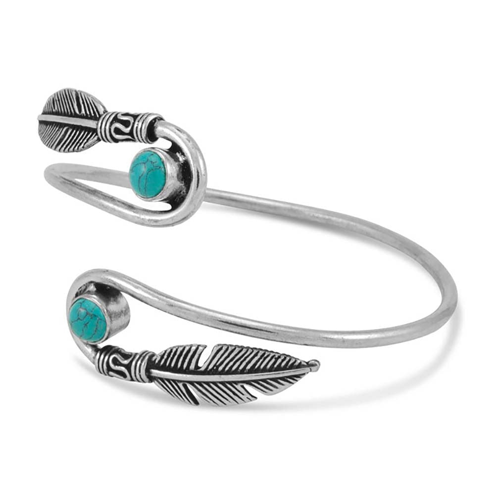 Boho Feather Natural Stones Bracelet