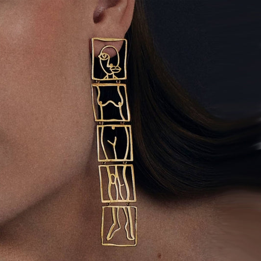 Female Body Form Wire Earrings