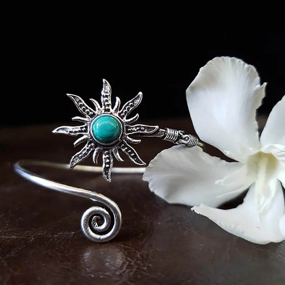 Sunflower Inlay Natural  Stones Bracelet