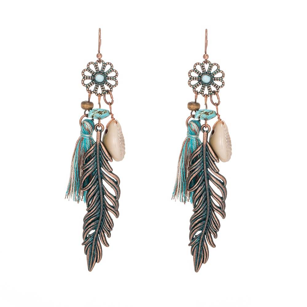 leaf stone earrings