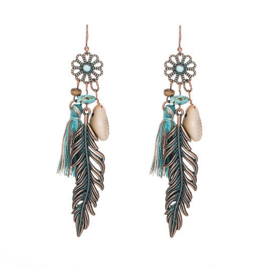 leaf stone earrings