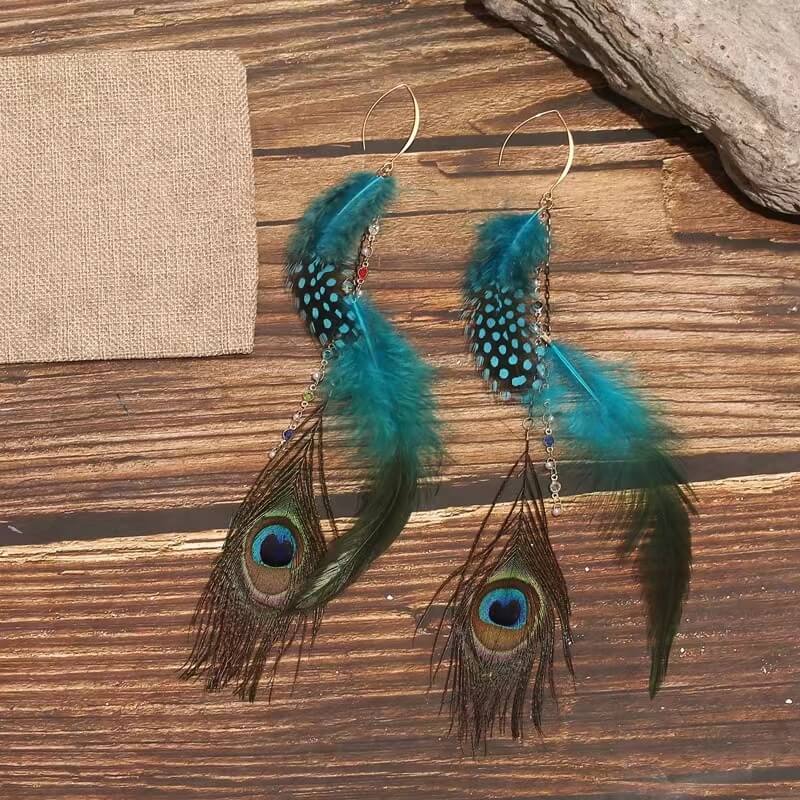 feather shaped earringsHandmade Natural Feather Earring