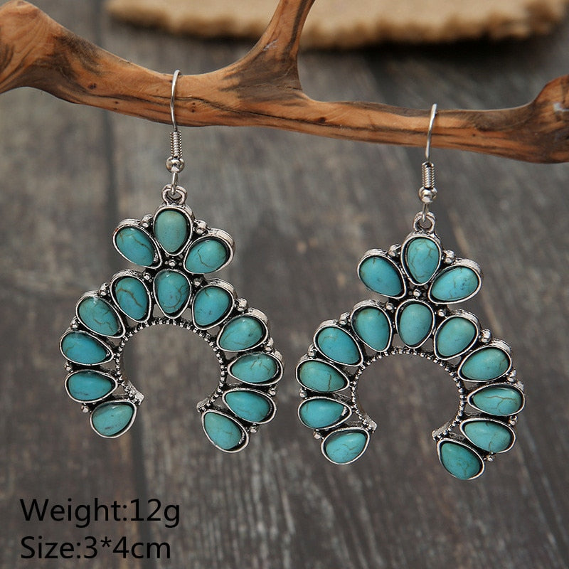 Natural Turquoise Stone Turquoise Earrings