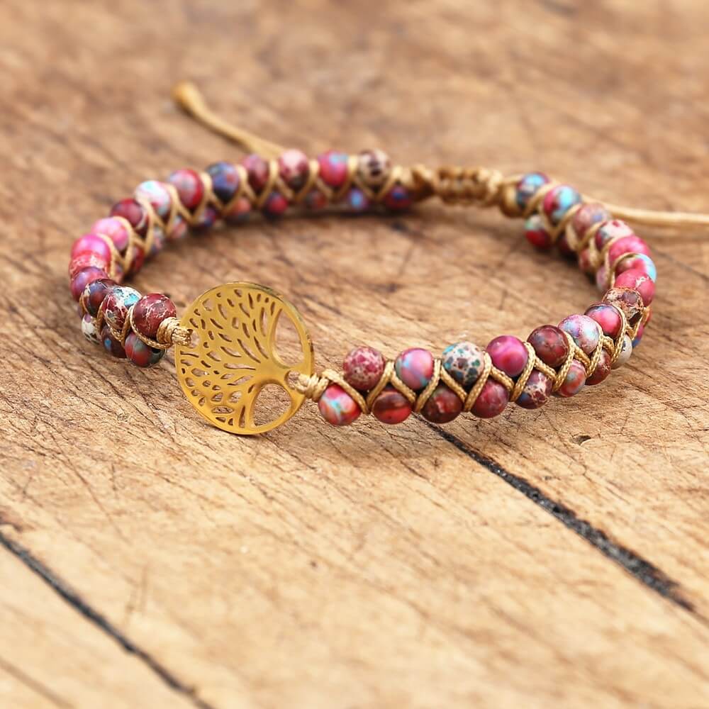 Boho Handmade Natural African Stone Beaded Bracelet