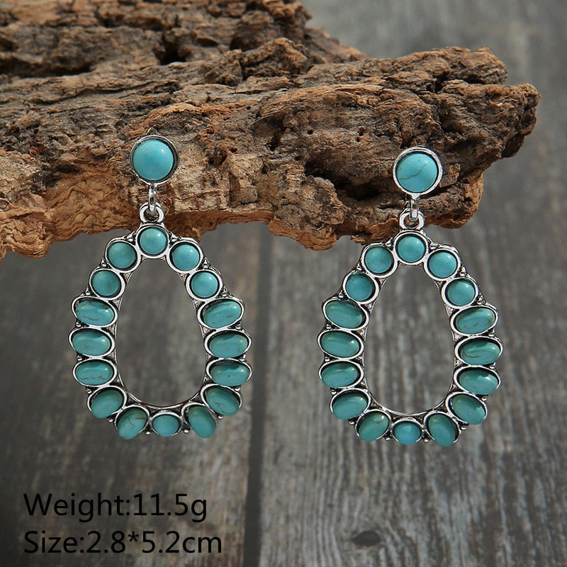 Natural Turquoise Stone Turquoise Earrings