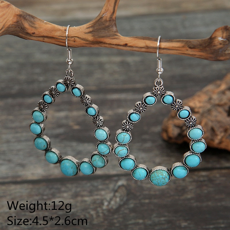 Natural Turquoise Stone Turquoise Earrings