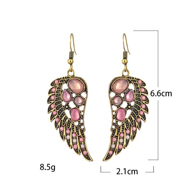 Fashion Bohemian Long Wing Earrings size